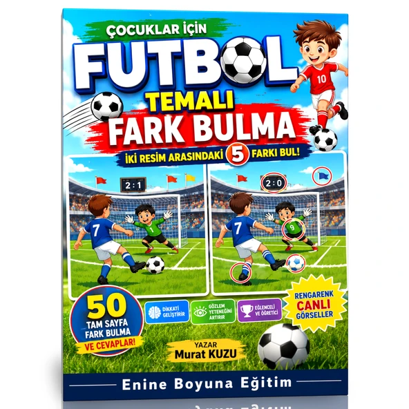 Çocuklar İçin Futbol Temalı Fark Bulma Kitabı ürün görseli 1