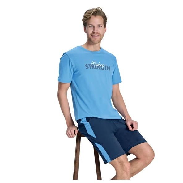 Over Sleep 2385 Erkek Süprem Şort Yazlık Takım (S-M-L-XL) ürün görseli 1