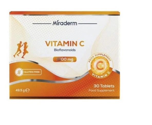 MIRADERM VITAMIN C 1000 MG 30 TABLET ürün görseli 1