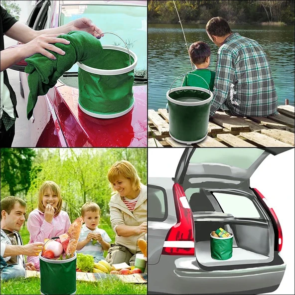 Protackle Katlanabilir Balıkçı Kovası 9 lt Haki - Resim 5