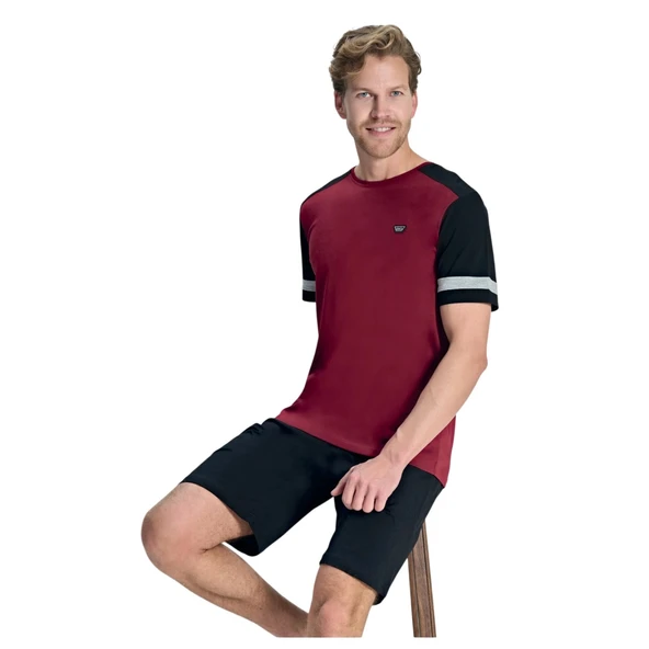 Over Sleep 2390 Erkek Süprem Şort Yazlık Pijama Takım (M-L-XL-2XL) ürün görseli 1