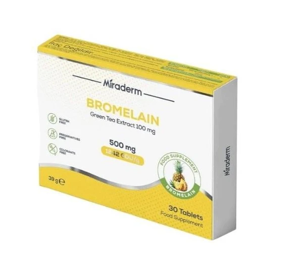 MIRADERM BROMELAIN 500 MG 30 TAB ürün görseli 1