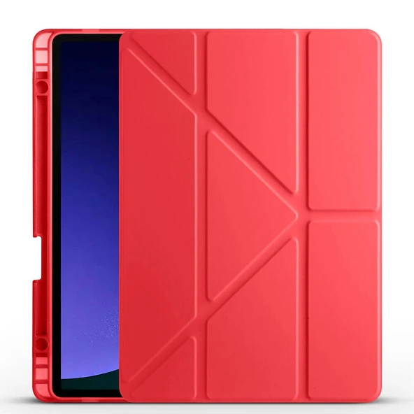 Galaxy Tab S9 Kılıf Zore Tri Folding Kalem Bölmeli Standlı Kılıf ürün görseli 1