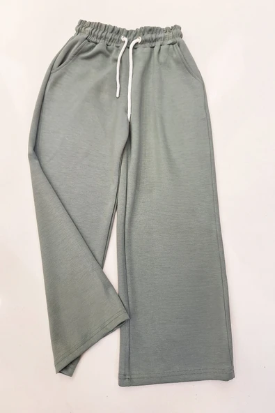 Kız Çocuk Doble Face Kumaş Geniş Paça Eşofman Alt 12683 ürün görseli 1