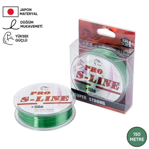 Yeşil Olta Misinası - Japon Materyal - 150 Metre - Pro S-Line - 0,35mm ürün görseli 1