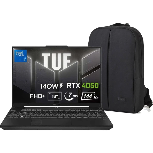 Tuf Gaming FX607VU-RL146 FR141 Intel Core 5 210H 16 GB 512 GB RTX4050 Windows 11 Pro 16" Oyun Bilgisayarı + Çanta ürün görseli 1