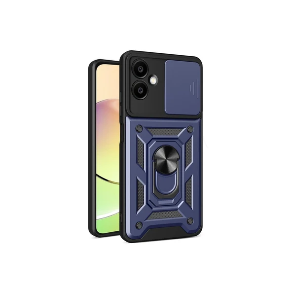 Samsung Galaxy A06 Kılıf Pars Lens Yüzüklü Silikon - Lacivert ürün görseli 1