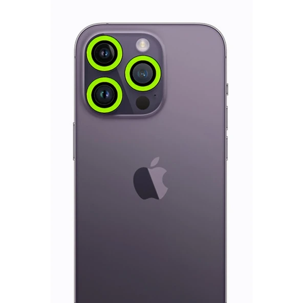 Apple İphone 12 Pro Neon Fosforlu Kamera Lens - Yeşil ürün görseli 1