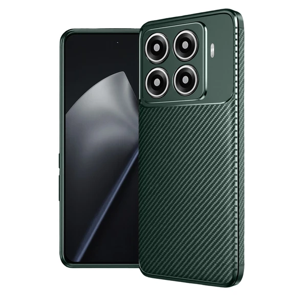 Xiaomi Mi 15t Pro Auto Focus Karbon Kapak - Koyu Yeşil ürün görseli 1