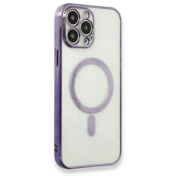 Apple İphone 13 Pro Max Kılıf Magneticsafe Lazer Silikon - Mor ürün görseli 1