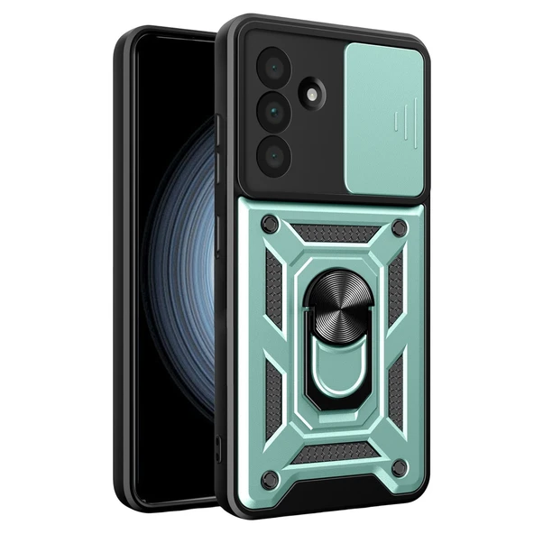 Samsung Galaxy A37 5g Pars Lens Yüzüklü Silikon - Yeşil ürün görseli 1