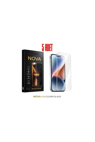 5 Adet Nova HD Series iPhone 13 İçin Uyumlu Temperli Cam Ekran Koruyucu ürün görseli 1