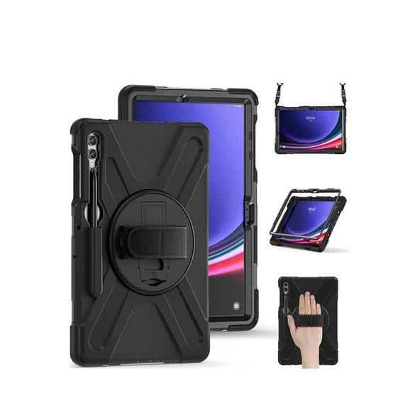 Samsung Galaxy X610 Tab S9 Fe Plus 12.4 Kılıf Amazing Tablet Kapak - Siyah ürün görseli 1