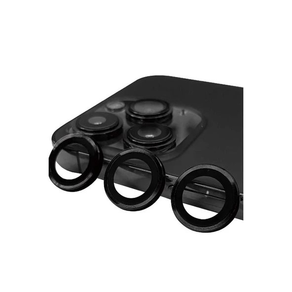 Apple İphone 15 Pro Raze Metal Kamera Lens - Siyah ürün görseli 1