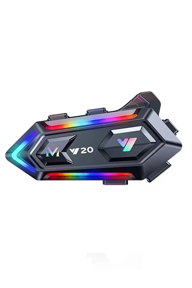 Y20 Motor Kurye Kask Kulaklık Rgb Modlu Bluetooth Motosiklet Kulaklık 5.3 Bluetooth Interkom ürün görseli 1