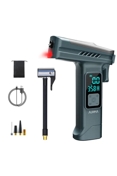Araba Hava Pompası 4’ü 1 Arada: Kompresör + Cam Kırıcı + Kemer Kesici + Led Işık Şarjlı 4000mah Araç Kompresörlü ürün görseli 1