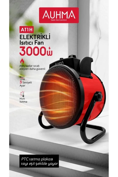 Ultra Güçlü 3000 Watt Taşınabilir Elektrikli Portatif Isıtıcı Soba Sıcak Hava Üfleyen Fan Radyatör - Resim 4