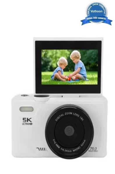 5k 75mp Hd Dijital Kamera 18x Dijital Zoom, Flaşlı,3.0 İnç Ekranlı Fotoğraf Makinesi ürün görseli 1
