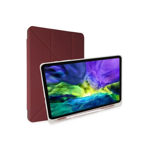 Samsung Galaxy X200 Tab A8 10.5 Kılıf Kalemlikli Mars Tablet Kılıfı - Mürdüm ürün görseli 1