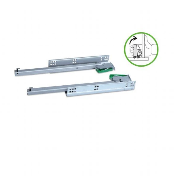 Marelli PLUS çift açılım 40 cm 50 cm  tandem gizli Frenli Çekmece Rayı ürün görseli 1