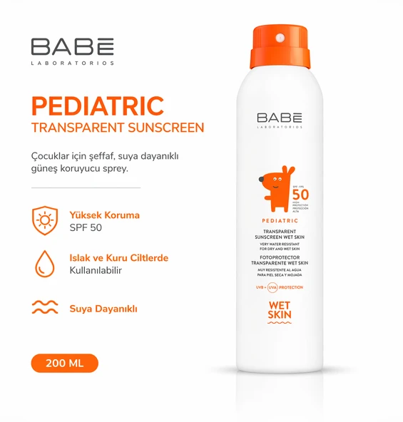 Babe Laboratorios Pediatrik Güneş Koruyucu SPF50 Sprey 200ML ürün görseli 1