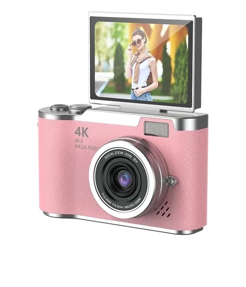 4k Dijital Retro Video Kamera 48mp 18x Zoom Flaşlı (32gb) Kart Dijital Vlog Fotoğraf  Makinesi Türkçe ürün görseli 1