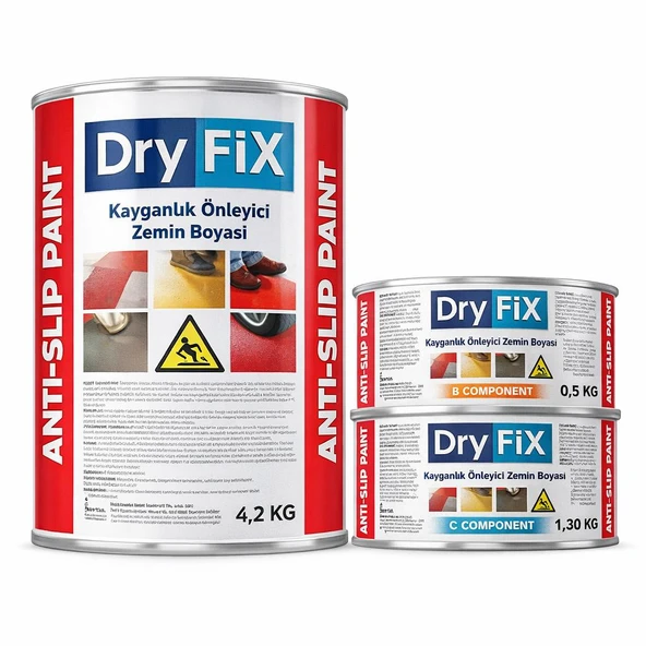 DryFix Anti Slip Paint Kayganlık Önleyici Zemin Boyası 6 Kg Ral 7040 Gri ürün görseli 1
