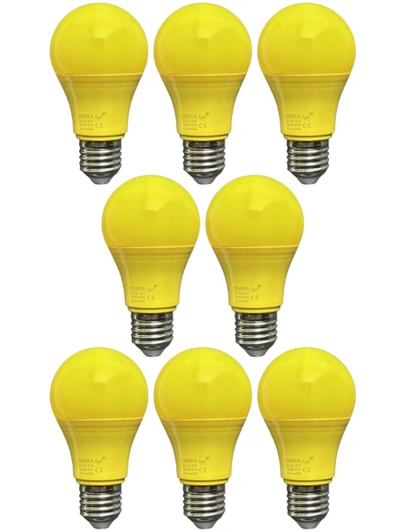 (8 Adet) Osaka 10W Sarı Işık E27 Duylu (Kalın Duy) Led Ampul ürün görseli 1