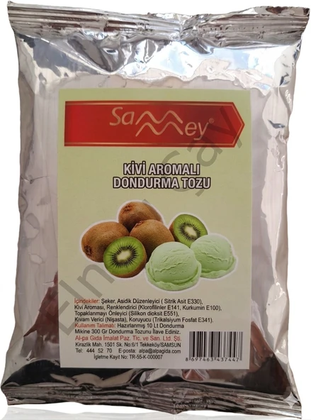 Elmas Sammey Kivi Aromalı Dondurma Tozu 300 Gr. ürün görseli 1