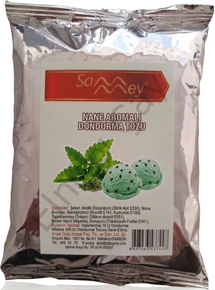Elmas Sammey Nane Aromalı Dondurma Tozu 300 Gr. ürün görseli 1