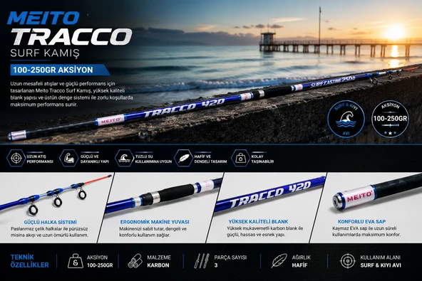 Meito Tracco Surf Kamış 390cm 100-250gr ürün görseli 1