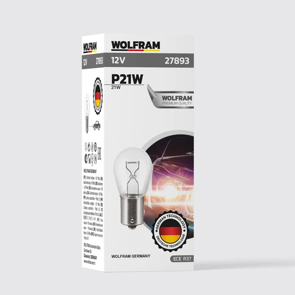P21W Ampul 93 12V 21W (10 Adet) - WOLFRAM 27893 ürün görseli 1