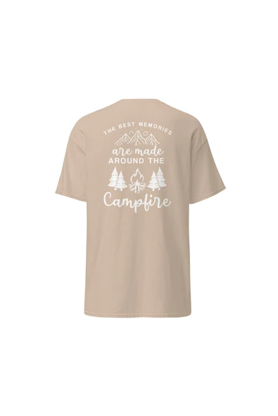Best Memories Around The Campfire Kamp Ateşi Baskılı Unisex Pamuklu Tişört ürün görseli 1