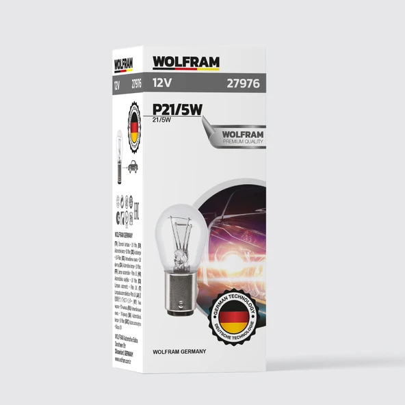 P21/5W Ampul 1176 Düz Tırnak 12V 21/5W (10 Adet) - WOLFRAM 27976 ürün görseli 1