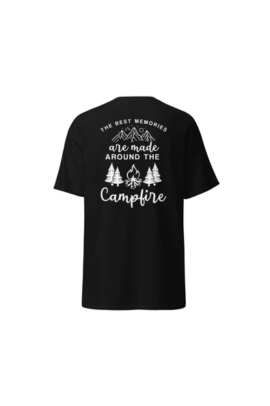 Best Memories Around The Campfire Kamp Ateşi Baskılı Unisex Pamuklu Tişört ürün görseli 1