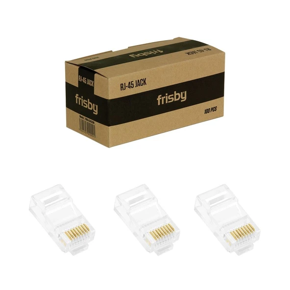 FRISBY FNW-RJ4519N RJ45 CAT5 100lü paket Plastik Konnektör ürün görseli 1