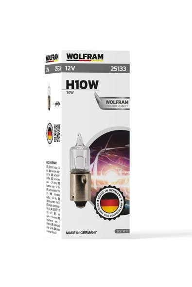 H10 Ampul Civalı Mercekli 12V 10W (10 Adet) - WOLFRAM 25133 ürün görseli 1