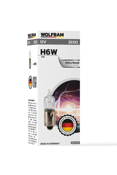 H6 Ampul Civalı Mercekli 12V 6W (10 Adet) - WOLFRAM 25132 ürün görseli 1
