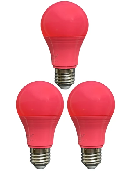 (3 Adet) Osaka 10W Pembe Işık E27 Duylu (Kalın Duy) Led Ampul ürün görseli 1