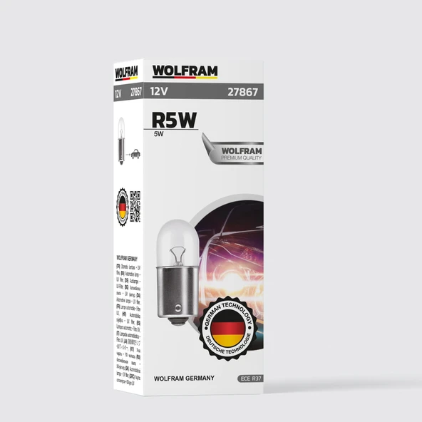 R5W Ampul 67 12V 5W (10 Adet) - WOLFRAM 27867 ürün görseli 1