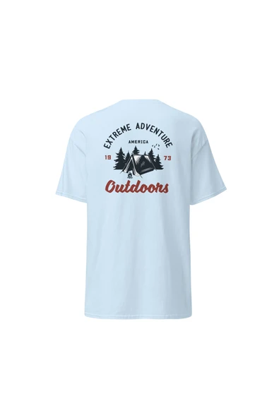 Extreme Adventure Outdoors Vintage Kamp Çadır Doğa Baskılı Unisex Pamuklu Tişört ürün görseli 1