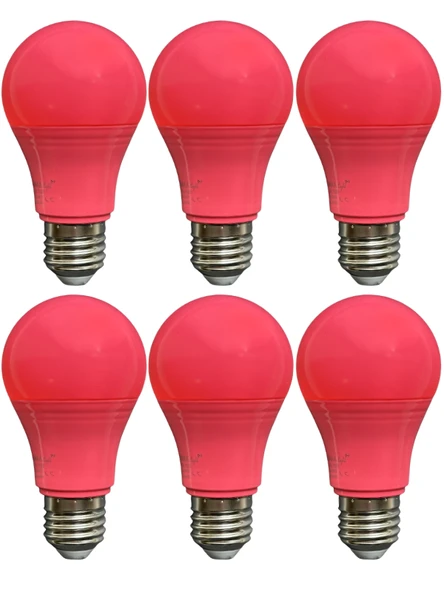 (6 Adet) Osaka 10W Pembe Işık E27 Duylu (Kalın Duy) Led Ampul ürün görseli 1
