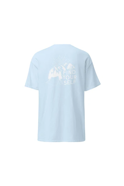 Find Yourself Kendini Keşfet Dağ Kamp Doğa Baskılı Unisex Pamuklu Tişört ürün görseli 1
