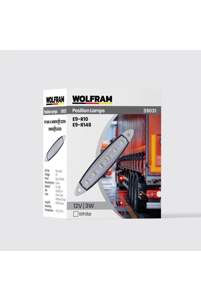 Led Yan Pozisyon Lambası Beyaz Renk Parmak Led 12V 3W E9-R10 Belgeli (10 Adet) - WOLFRAM 39031 ürün görseli 1