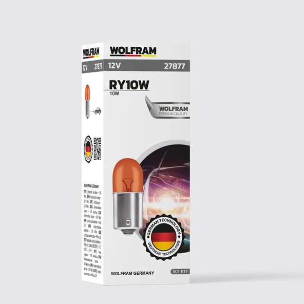 R10W Ampul 67 Sarı 12V 10W (10 Adet) - WOLFRAM 27877 ürün görseli 1
