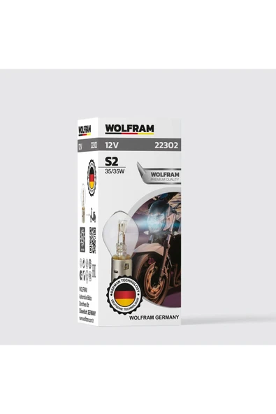 S2 Ampül Standart Işık Motosiklet ( Çift Soğutmalı ) 12V 35/35W - WOLFRAM 22302 ürün görseli 1