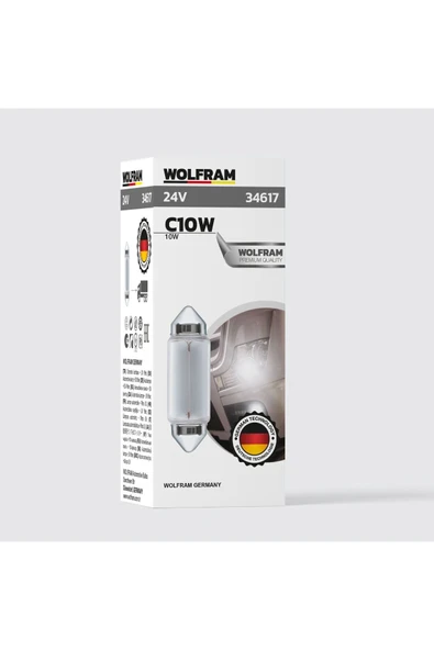 CW10 Ampul Sofit Uzun Boy 41 mm 24V 10W (1 Paket 10 Adet) - 34617 ürün görseli 1