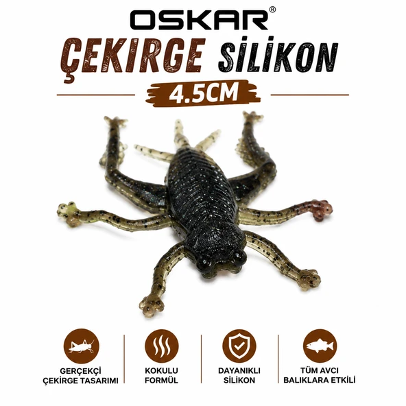 Oskar Çekirge Silikon Kokulu 4.5cm Siyah ürün görseli 1