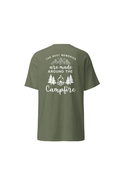 Best Memories Around The Campfire Kamp Ateşi Baskılı Unisex Pamuklu Tişört ürün görseli 1