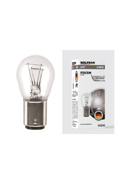 P21/5W Ampul 1016 24V 21/5W (10 Adet) - WOLFRAM 34816 ürün görseli 1